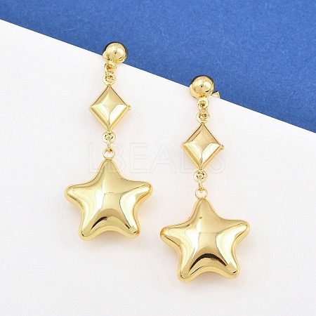 304 Stainless Steel Dangle Stud Earrings EJEW-P325-04B-G-1