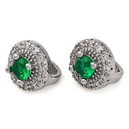 Brass Micro Pave Cubic Zirconia Clasps KK-Z089-08P-1