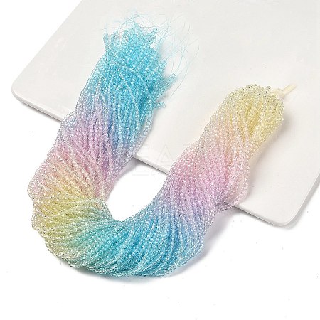 Transparent Painted Glass Beads Strands X1-DGLA-A034-T1mm-A21-1