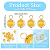12Pcs Brass & Glass Imitation Cat Eye Round Charms PALLOY-TAC0237-02-4
