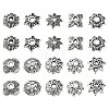 200Pcs 10 Styles Tibetan Style Alloy Bead Caps TIBE-CJ0001-22-1