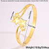 304 Stainless Steel Star Open Hinged Cuff Bangles for Women WG5645C-01-2