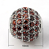 Brass Cubic Zirconia Beads ZIRC-D009-04P-1