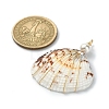 Natural Shell Copper Wire Wrapped Pendants PALLOY-TA00078-03-3