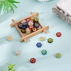 30Pcs Baking Paint and Golden Metal Enlaced Glass Beads DGLA-TA0001-54-4