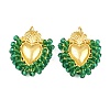 Alloy & Glass Seed Beaded Pendants GL-CBA96FD-01G-04-1