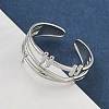304 Stainless Steel Open Cuff Rings for Women RJEW-A079-04D-P-3