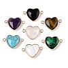 Natural & Synthetic Mixed Stone Love Heart Pendants G-T138-205M-G-1