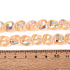 Electroplate Transparent Glass Beads Strands EGLA-N057-02A-04-4