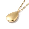 Natural Shell Teardrop Pendant Necklace with 304 Stainless Steel Cable Chains for Women NJEW-H162-02G-3