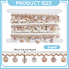 4 Yards Cotton Thread & Linen & Shell Beaded Trim Ribbon OCOR-DR0001-24A-2