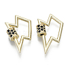 Brass Micro Pave Cubic Zirconia Screw Carabiner Lock Charms KK-R136-067A-NF-1
