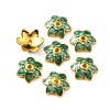 6-Petal Alloy Enamel Bead Caps ENAM-WH0063-01B-2