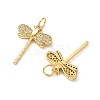 Brass Micro Pave Clear Cubic Zirconia Pendants CU-CBA03AF-08G-02-2