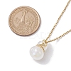 304 Stainless Steel and Acrylic Imitation Shell Pendant Necklaces NJEW-JN04706-3