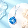 Cat Eye Flower Pendant Decorations HJEW-TA00419-03-2