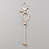 Iron Bar Beadable Keychain for Jewelry Making DIY Crafts KEYC-WH0034-32RG-1