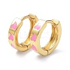 Brass Enamel Hoop Earrings KK-P205-17G-2