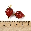 304 Stainless Steel with Handmade Lampwork Pendants STAS-Q352-02G-A-3