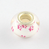 Large Hole Dog Paw Prints Pattern Resin European Beads OPDL-Q129-186A-1