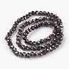 Electroplate Transparent Glass Beads Strands EGLA-A034-T4mm-P07-2
