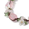 Electroplated Natural Rose Quartz Chip Bead Braided Bead Bracelets for Women BJEW-TA00610-01-3