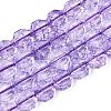 Transparent Crackle Glass Beads Strands GLAA-Q108-03A-06-1