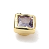 Square Brass Micro Pave Cubic Zirconia Cabochons KK-P345-13G-E03-2