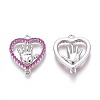 Brass Micro Pave Purple Cubic Zirconia Pendants ZIRC-Z008-26-6