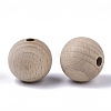 Natural Beech Wood Beads WOOD-T020-01C-2