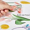4 Sheets 4 Styles Tulip Flower PVC Waterproof Static Stickers AJEW-WH0033-84-6