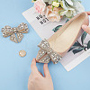 GOMAKERER 2Pcs Bowknot Crystal Rhinestone Detachable Shoe Decorations FIND-GO0002-06A-3