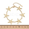 304 Stainless Steel Starfish Link Bracelets for Women BJEW-G759-01G-3