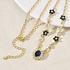 Brass Pave Cubic Zirconia Flower Pendant Necklaces NJEW-C121-04A-02G-1