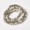 Electroplate Opaque Glass Beads Strands EGLA-A034-P6mm-S17-2
