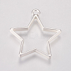 Rack Plating Alloy Star Open Back Bezel Pendants PALLOY-S047-40B-FF-2