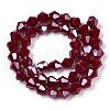 Opaque Solid Color Electroplate Glass Beads Strands EGLA-A039-P6mm-A22-3