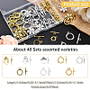 40 Sets 8 Styles Tibetan Style Alloy Toggle Clasps TIBE-YW0001-69C-3