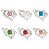 6Pcs 6 Colors Alloy Rhinestone Pendants FIND-TA0003-05-9