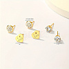 Elegant 3 Pairs Fashionable Casual Brass Stud Earring Sets RH4360-4