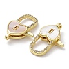 Rack Plating Brass Micro Pave Clear Cubic Zirconia Lobster Claw Clasps KK-F858-06C-G-2