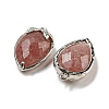 Natural Strawberry Quartz Faceted Pendants X-G-M431-06P-06-2