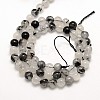 Natural Black Rutilated Quartz Round Beads Strands X-G-E251-30-6mm-3