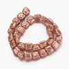 Electroplated Natural Lava Rock Beads Strands G-P400-09-2