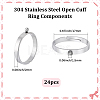 24Pcs 304 Stainless Steel Finger Ring Settings STAS-BBC0010-09A-2