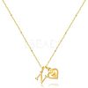 Brass Initial and Heart Pendant Necklaces for Women FS-WG01F32-14-1