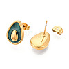 304 Stainless Steel Enamel Stud Earrings EJEW-T047-23G-2