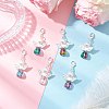Glass Angel Pendant Decorations HJEW-JM03561-1