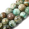 Natural Green Line Jasper  Beads Strands G-L639-A01-6mm-2