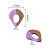 Transparent Resin & Walnut Wood Pendants RESI-CJ0001-74-2